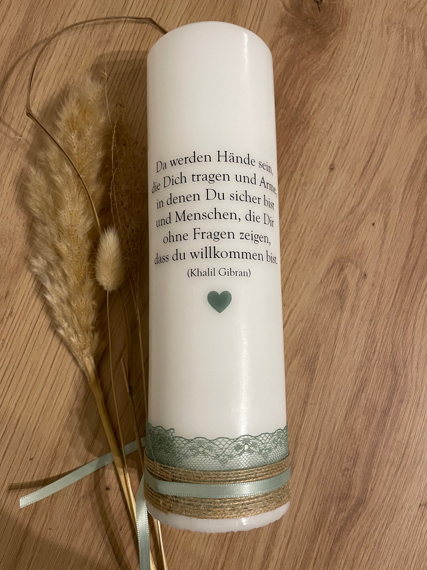 Taufkerze goldener Eukalyptuskranz | Maileen