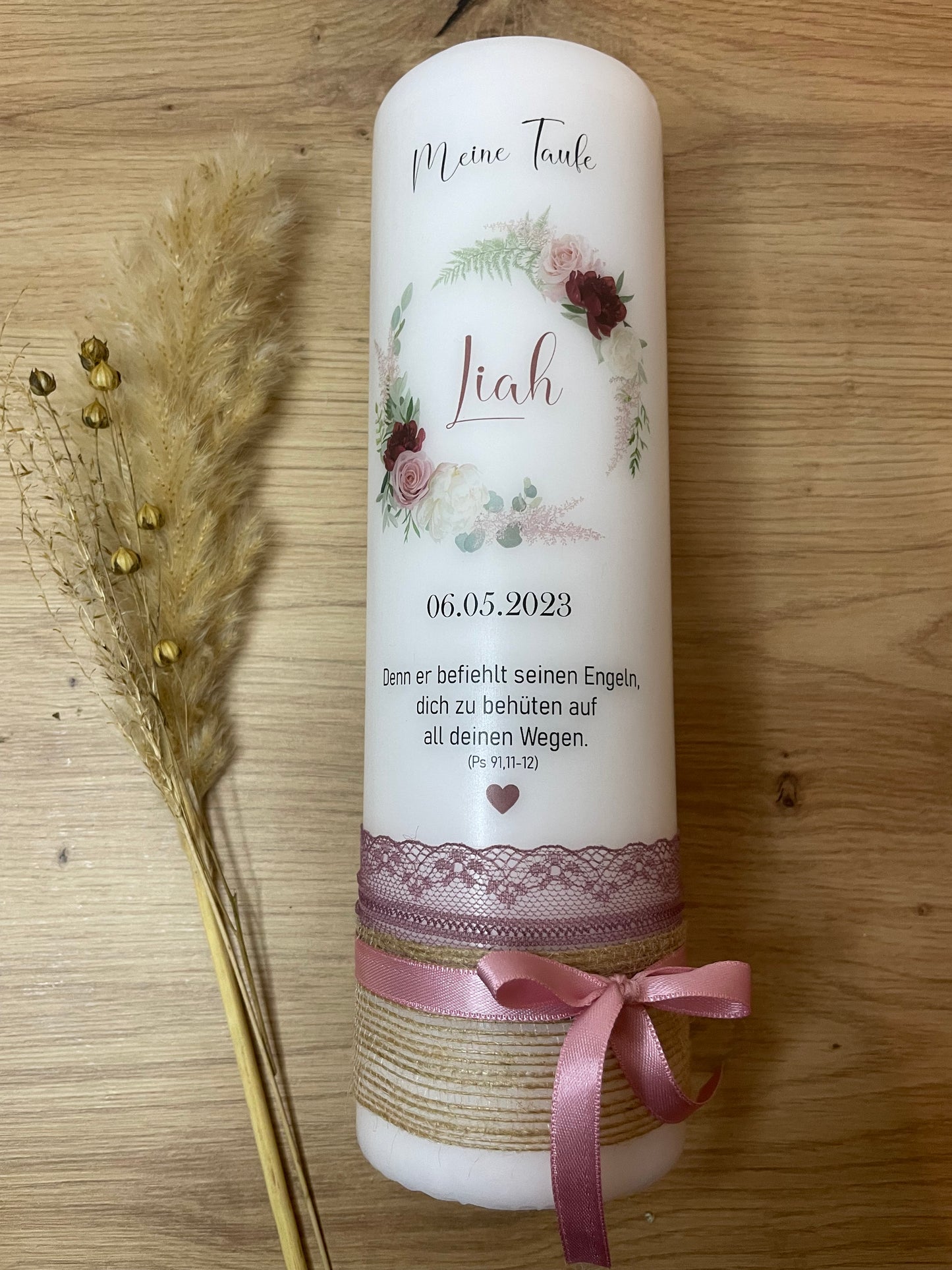 Taufkerze Rosenkranz | Linn
