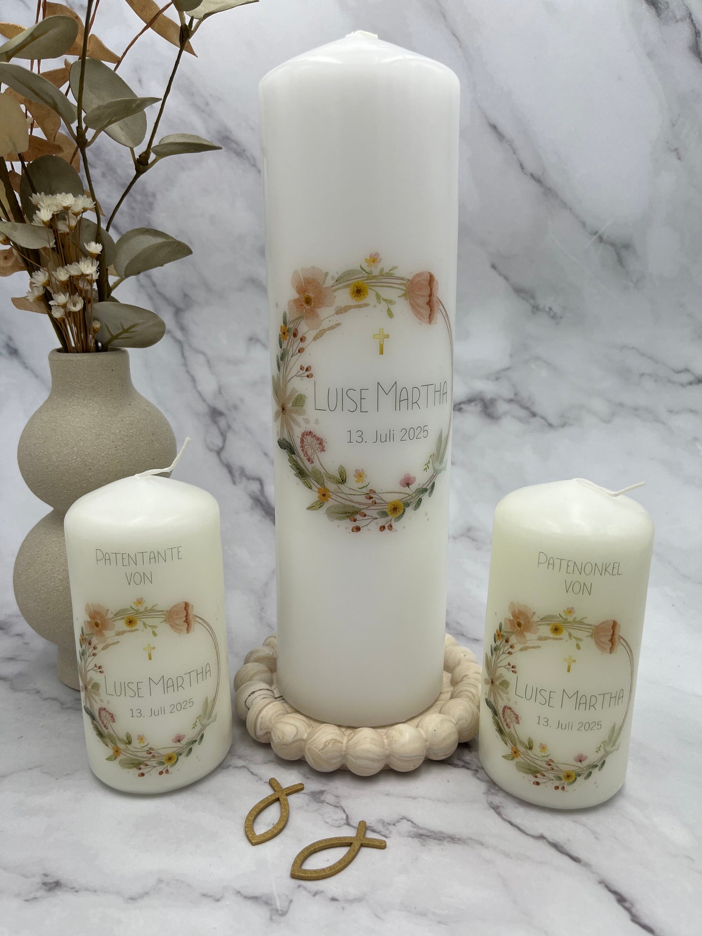 Taufkerze Wildblumen | Luise