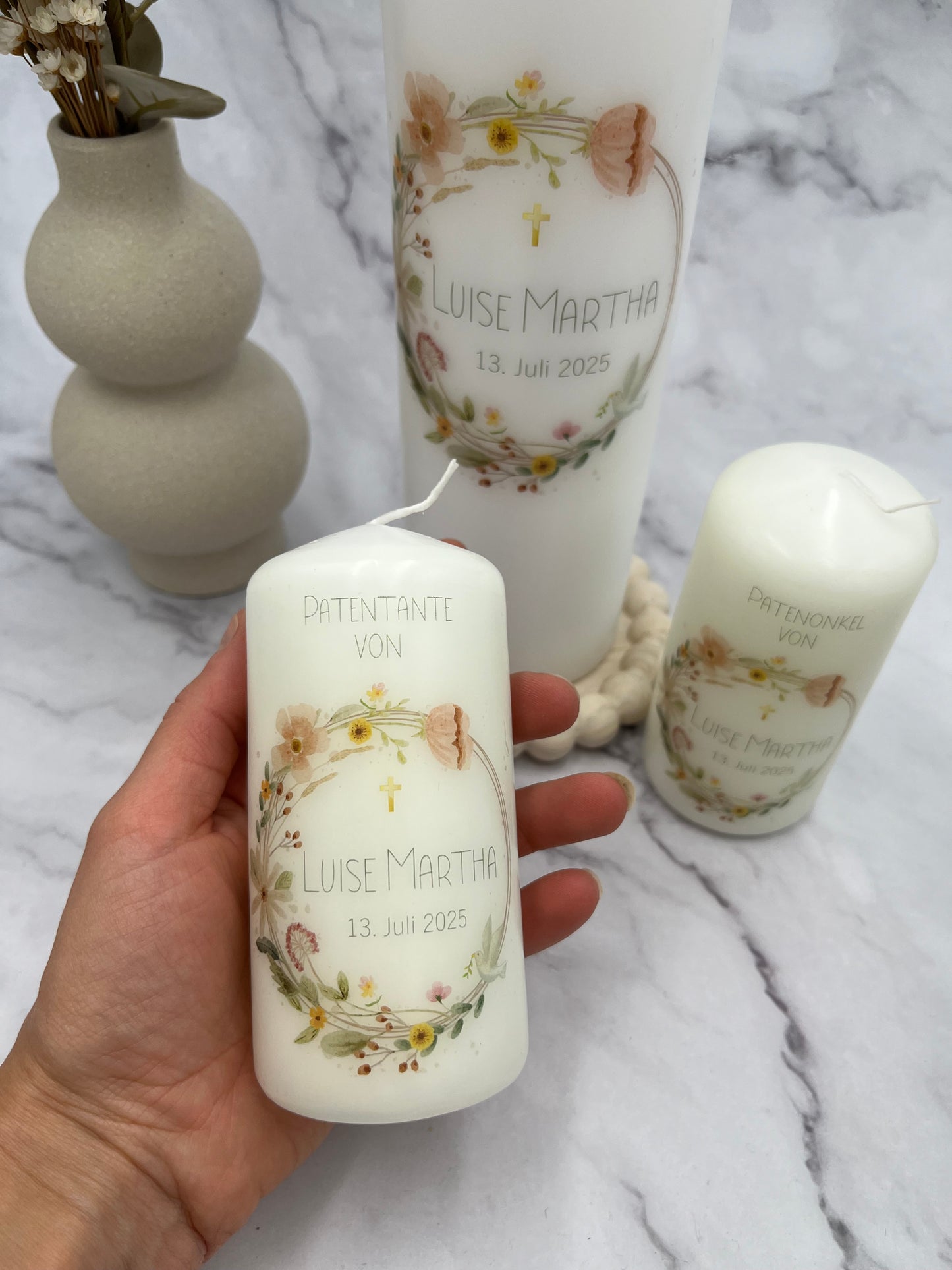 Taufkerze Wildblumen | Luise