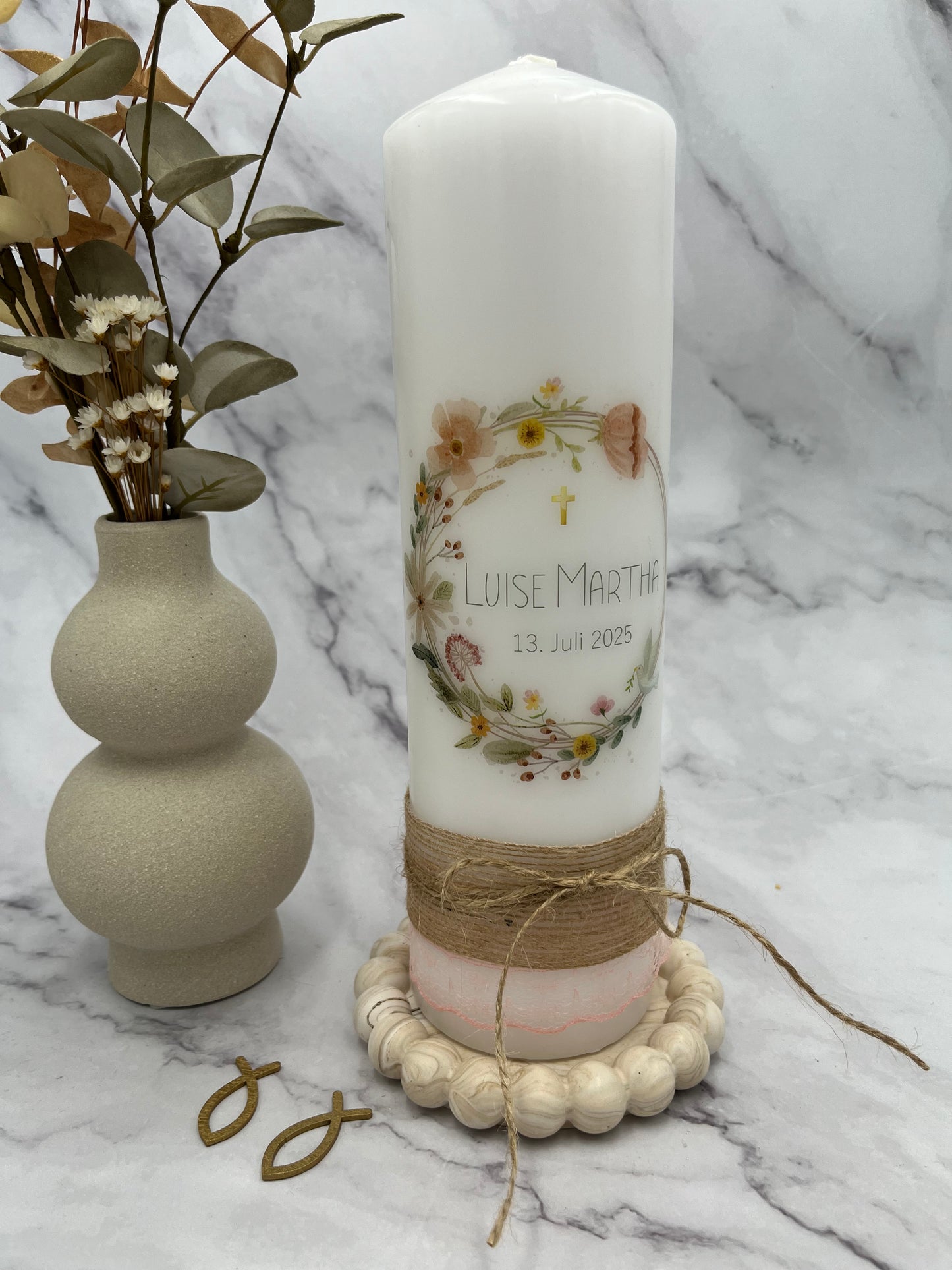Taufkerze Wildblumen | Luise