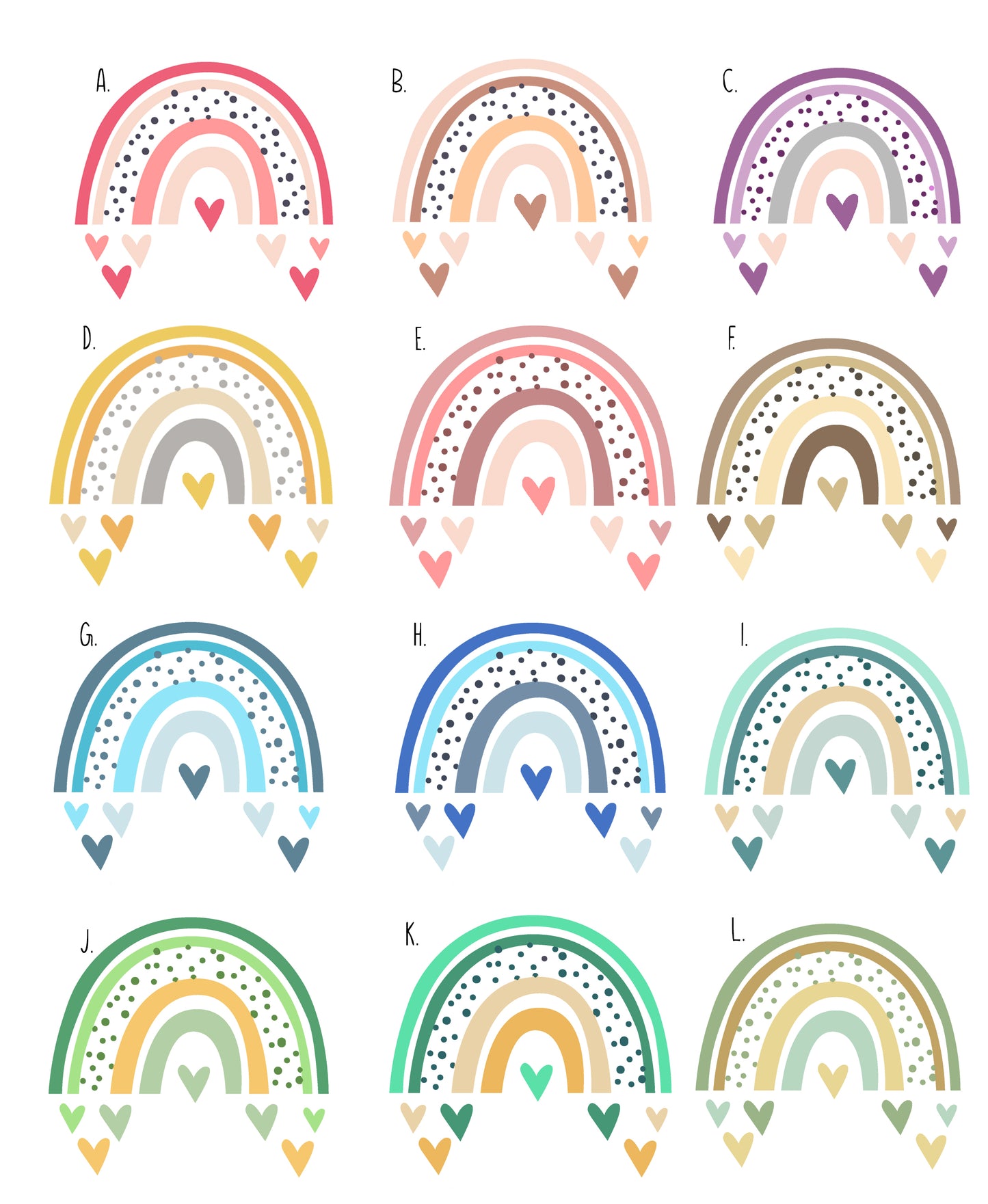 Taufkerze Regenbogen Herzen | Valentin