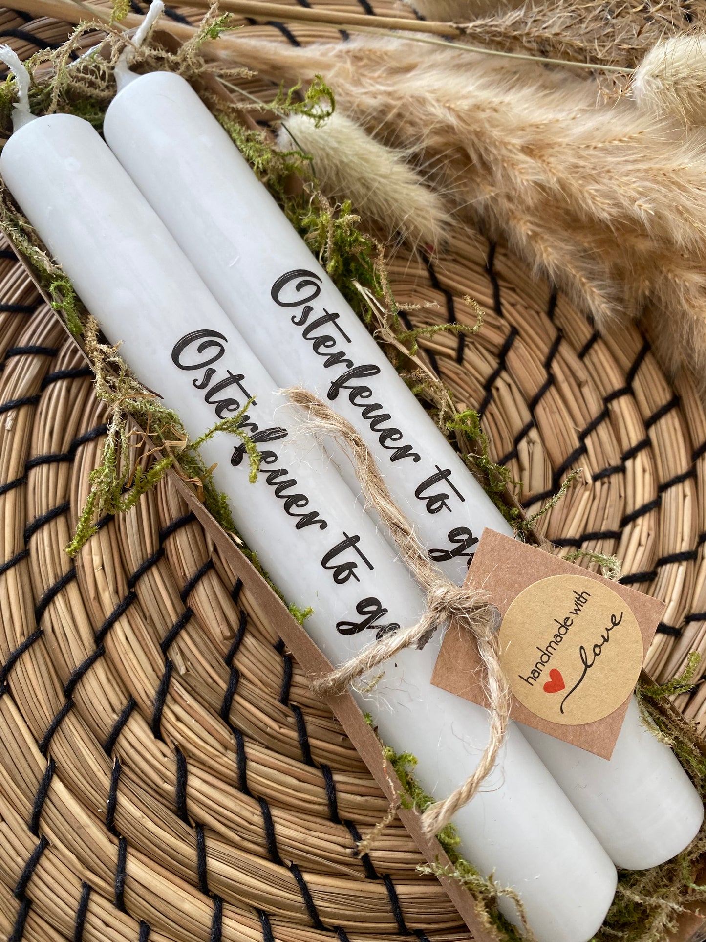 Ostern | Stabkerze mit Moos