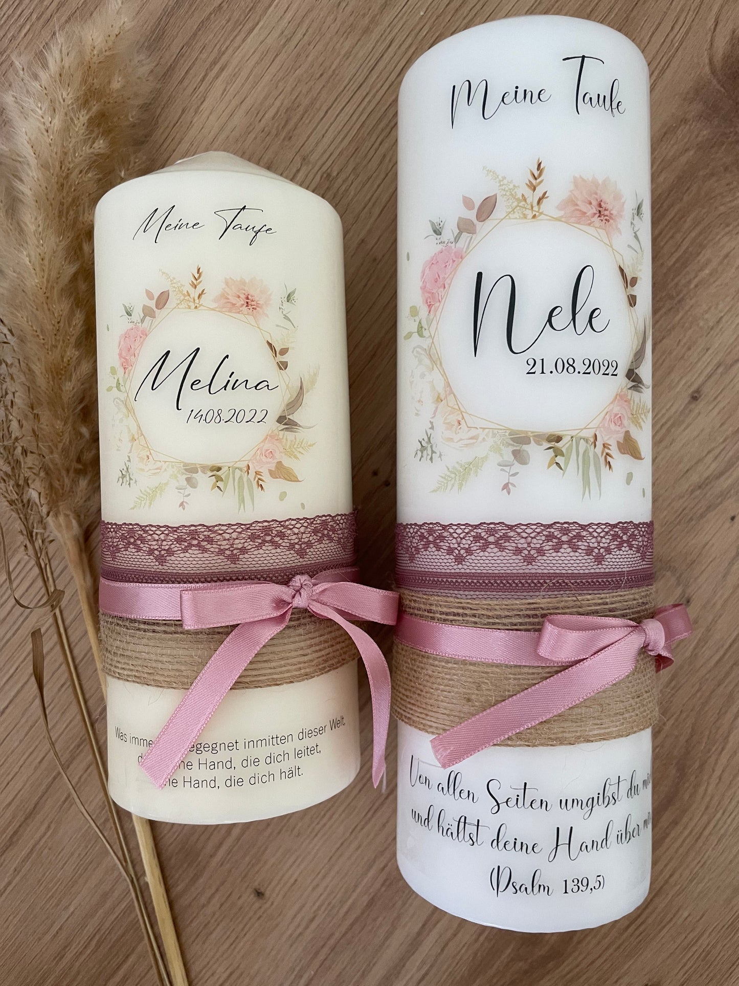Taufkerze Blumenkranz | Hailey