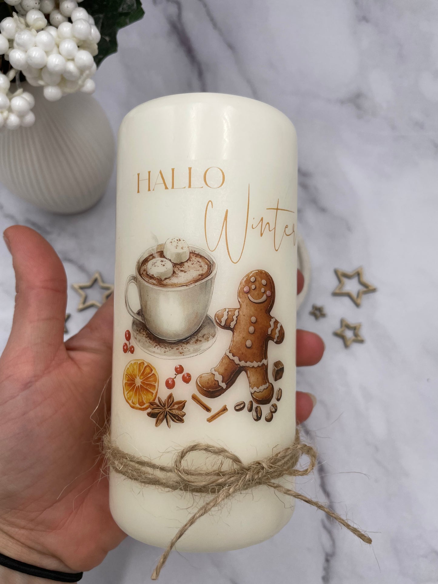 Motivkerze | Lebkuchen