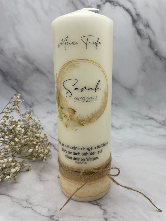 Taufkerze Trockenblumen boho | Sarah