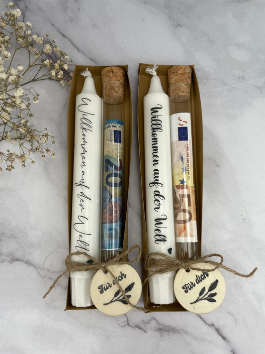 Stabkerze Geschenkset | Geburt