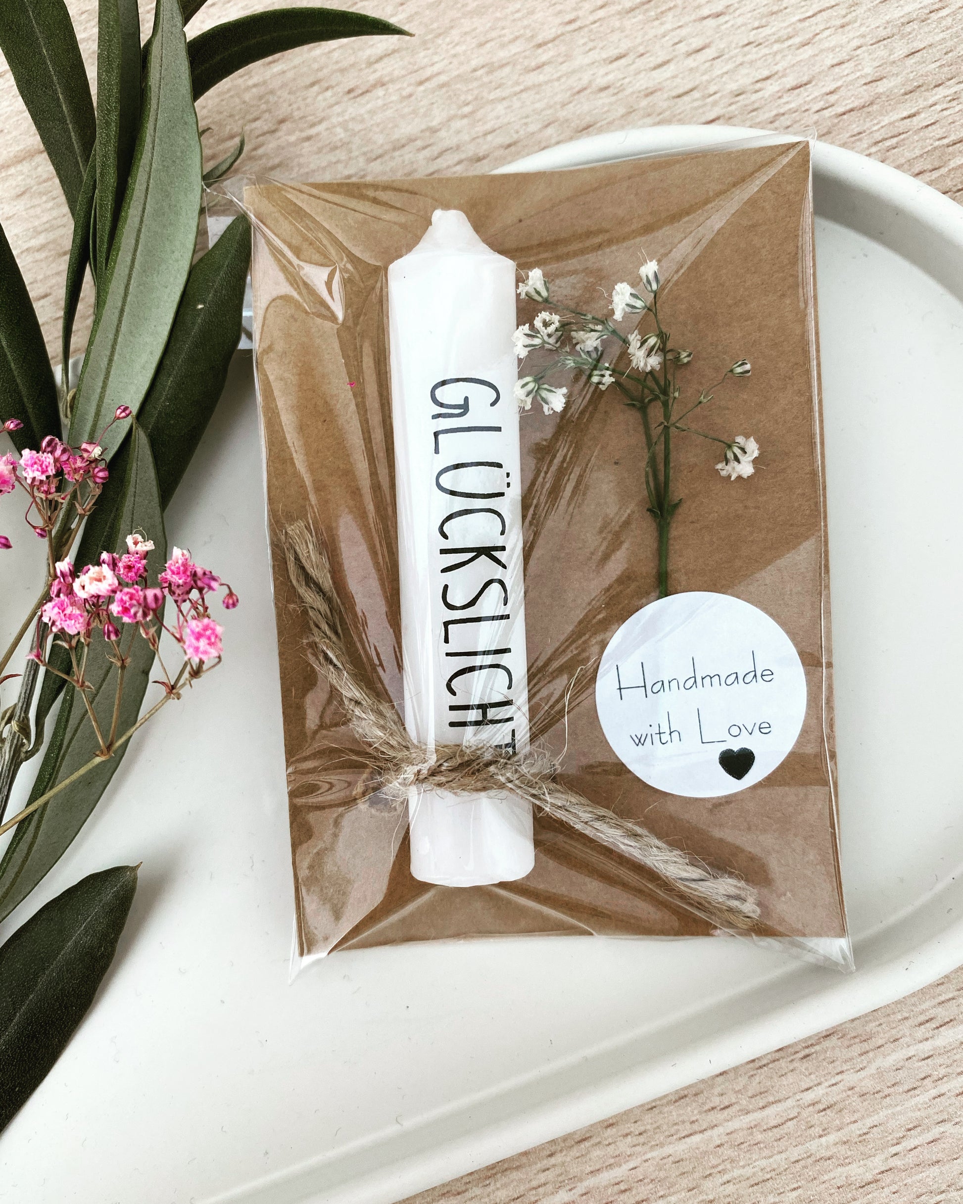 Minikerze Gastgeschenk | Glückslicht
