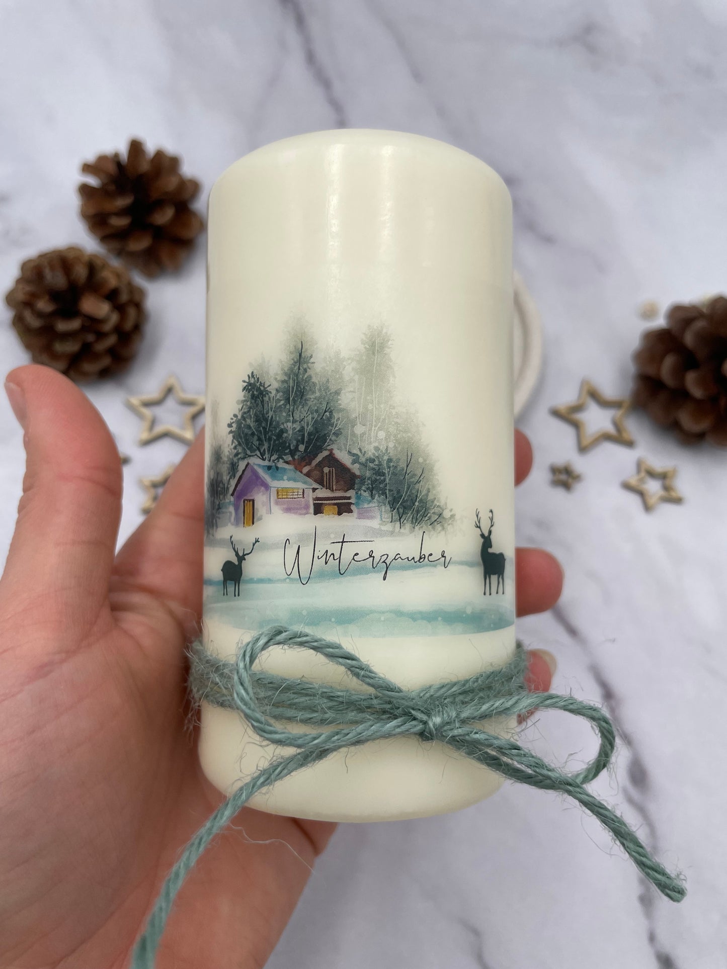 Motivkerze | Winterlandschaft