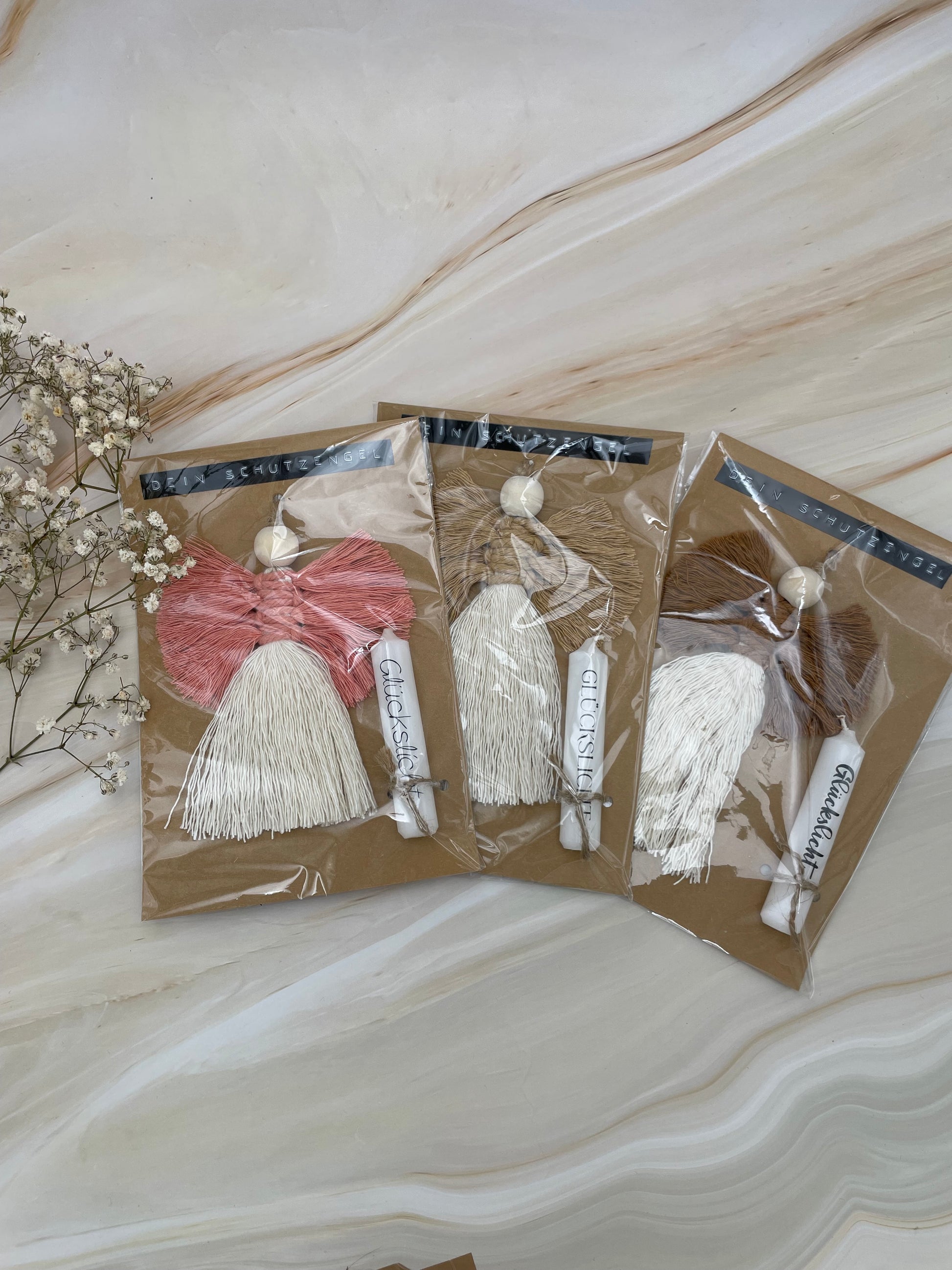 Makramee Anhänger Set | Schutzengel