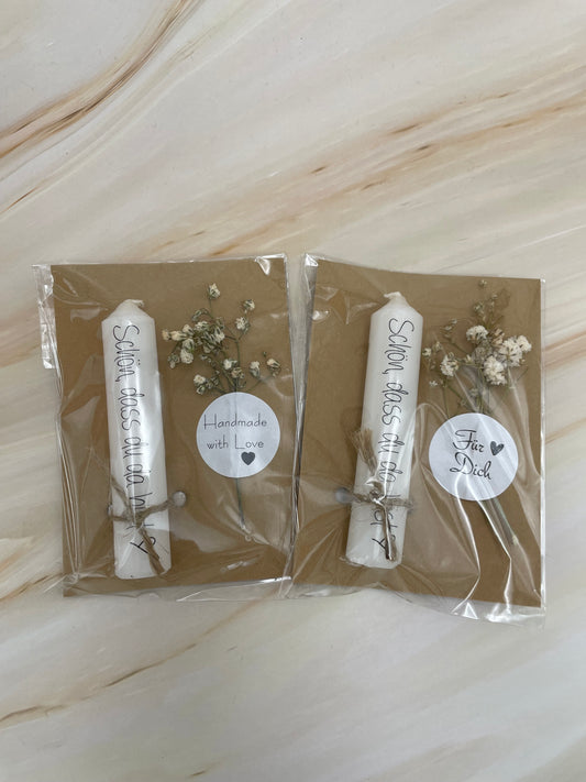 Minikerze Gastgeschenk | Schön, dass du da bist