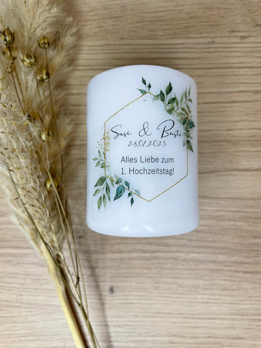 Hochzeitstag | geometrischer Eukalyptuskranz