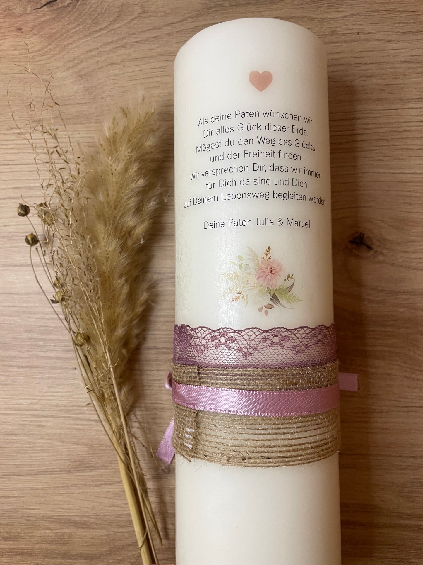Taufkerze Blumenkranz | Hailey