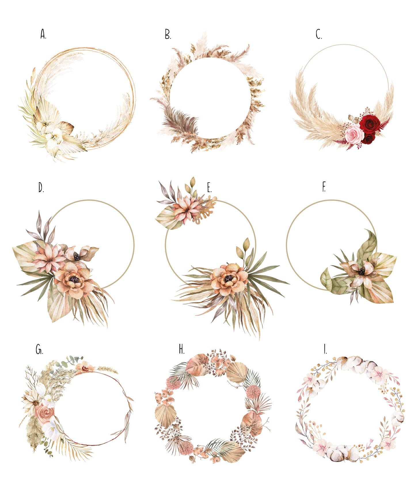 Taufkerze Trockenblumen boho | Sarah