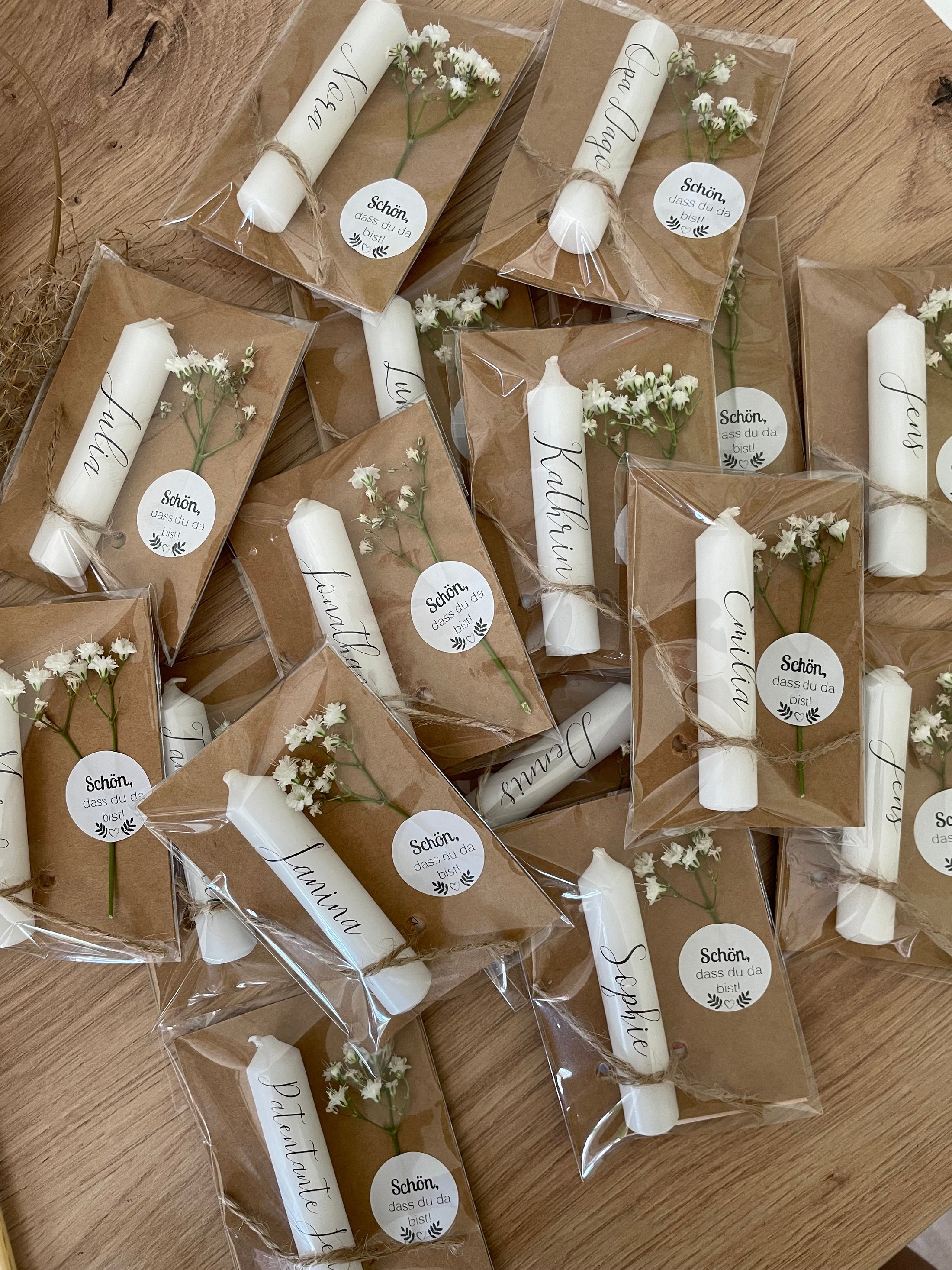 Minikerze Gastgeschenk Sitzplatz Peachez Dekodesign