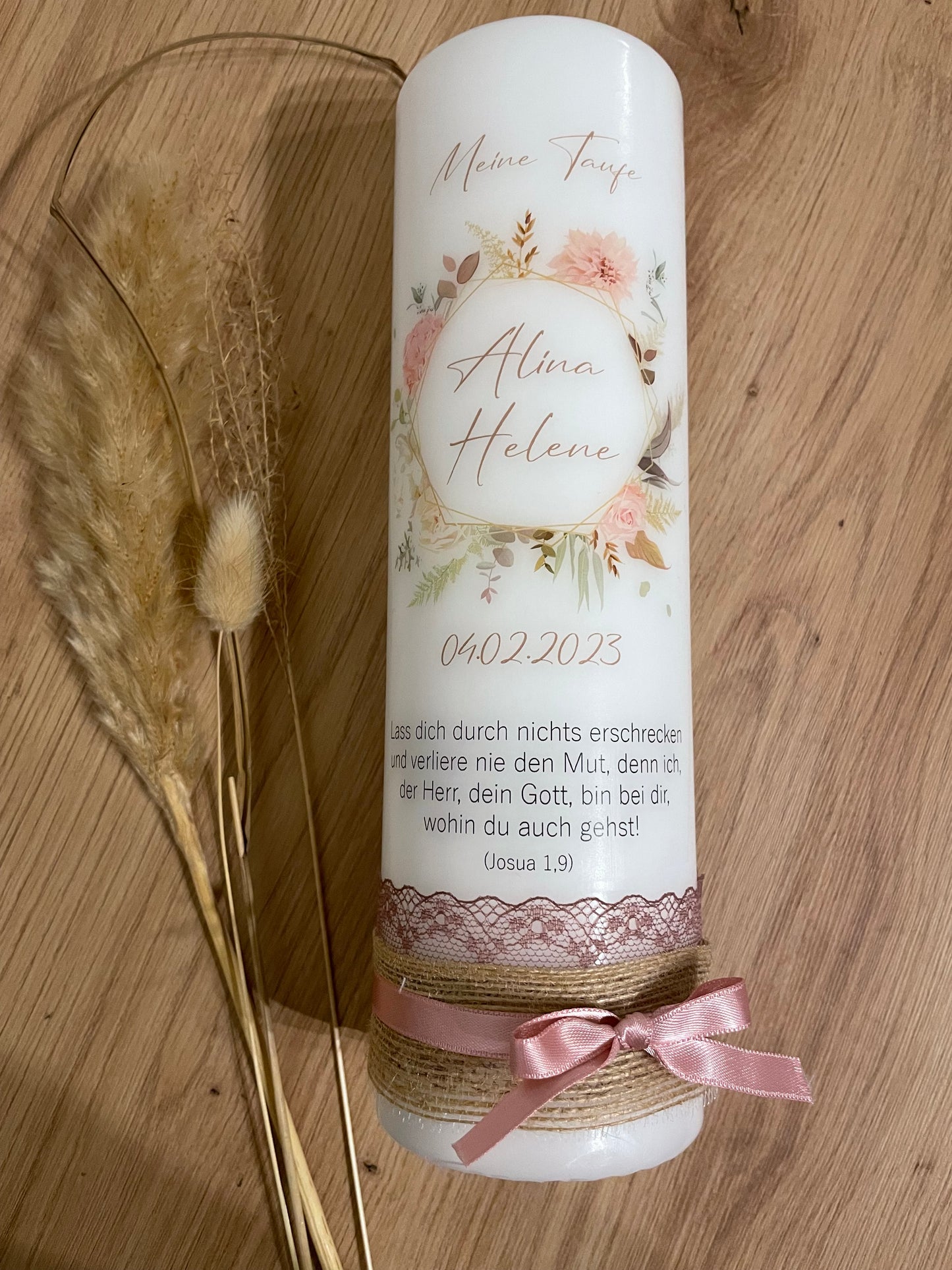 Taufkerze Blumenkranz | Hailey