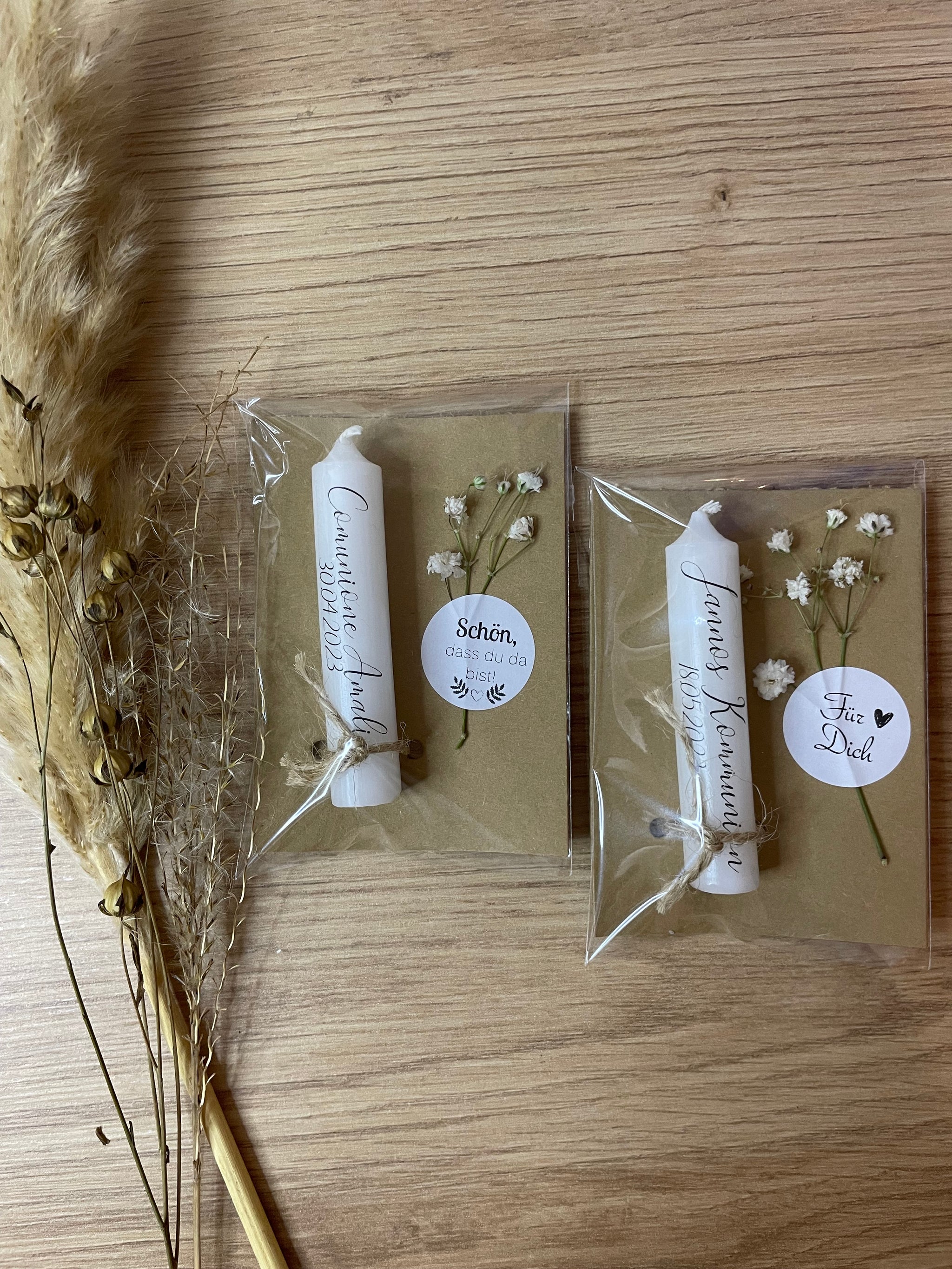 Minikerze Gastgeschenk Kommunion Konfirmation Peachez Dekodesign