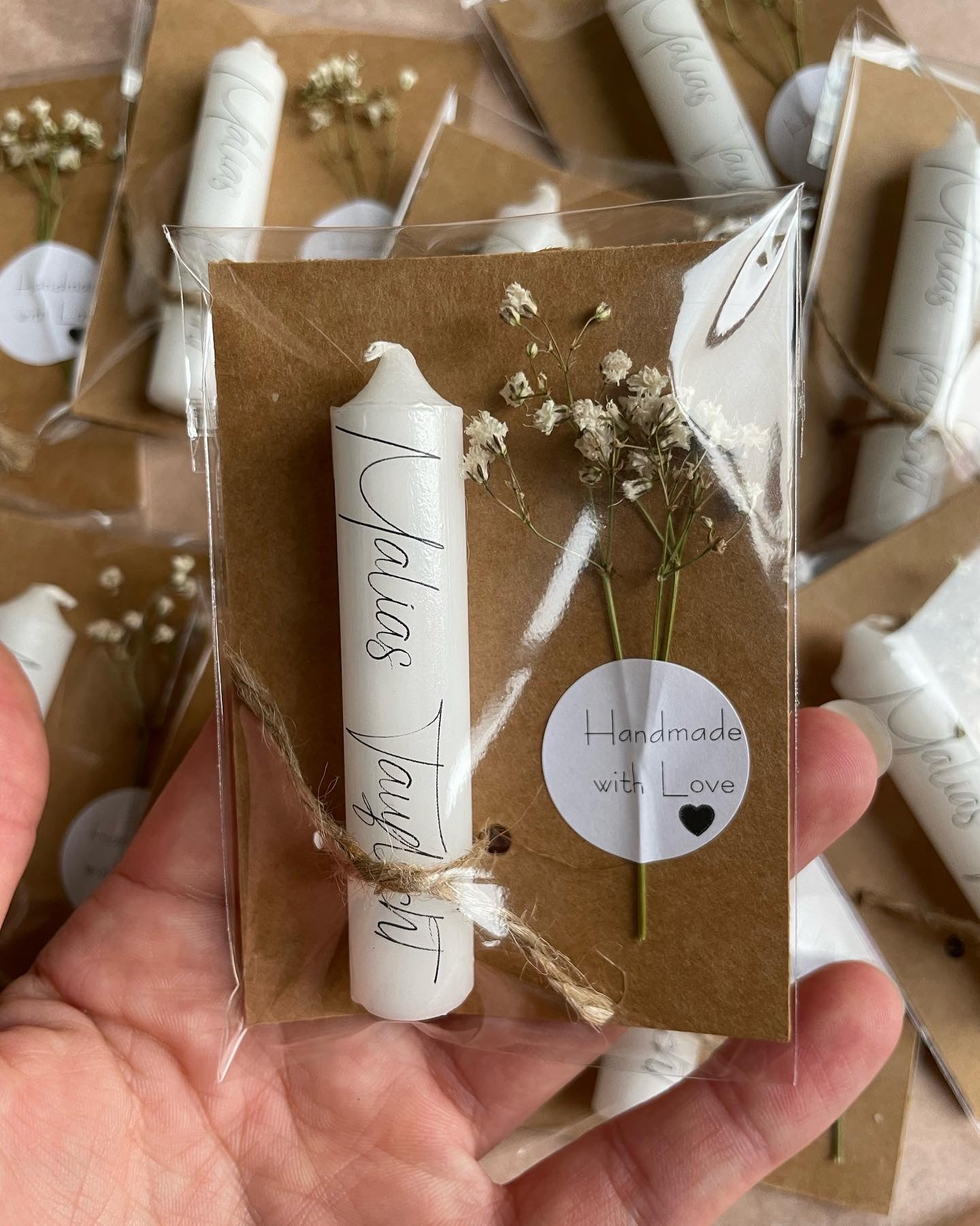 Minikerze Gastgeschenk Taufe Peachez Dekodesign